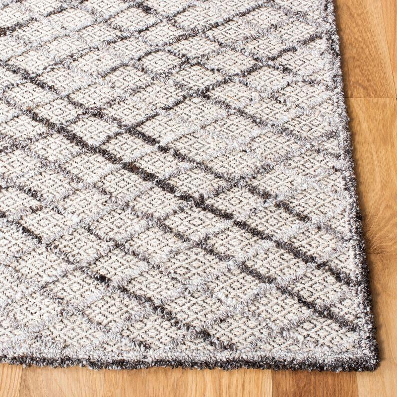 Elegant Gray Square Hand-Tufted Wool Area Rug