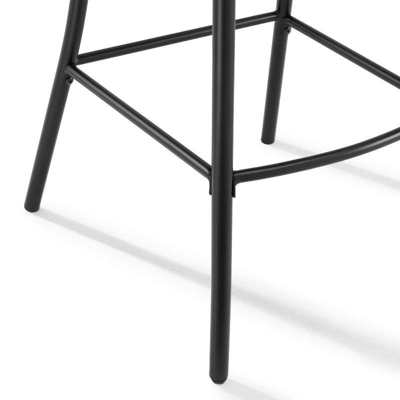 Set of 2 Camille Metal Counter Height Barstools Matte Black - Crosley: Sturdy Steel Frame, Kitchen Island Seating