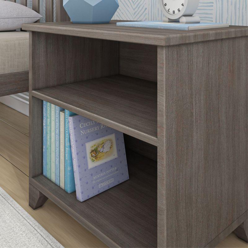 Max & Lily Classic Wood Nightstand with Shelves, Kids Bedside Table/End Table, Small Nightstand for Bedroom, Clay