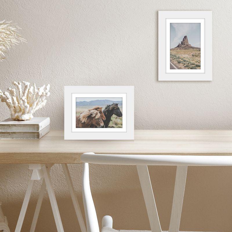 Americanflat Picture Frame with Mat - Wood with Glass Cover