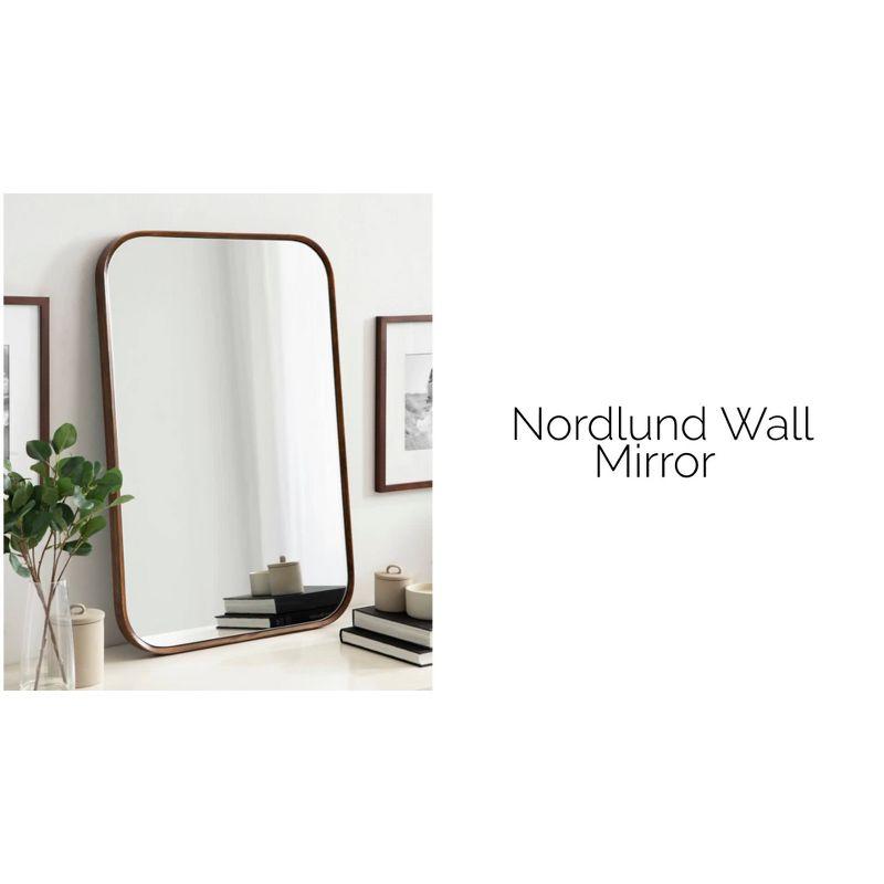 Kate and Laurel Nordlund Framed Wall Mirror, 23x35, Walnut Brown