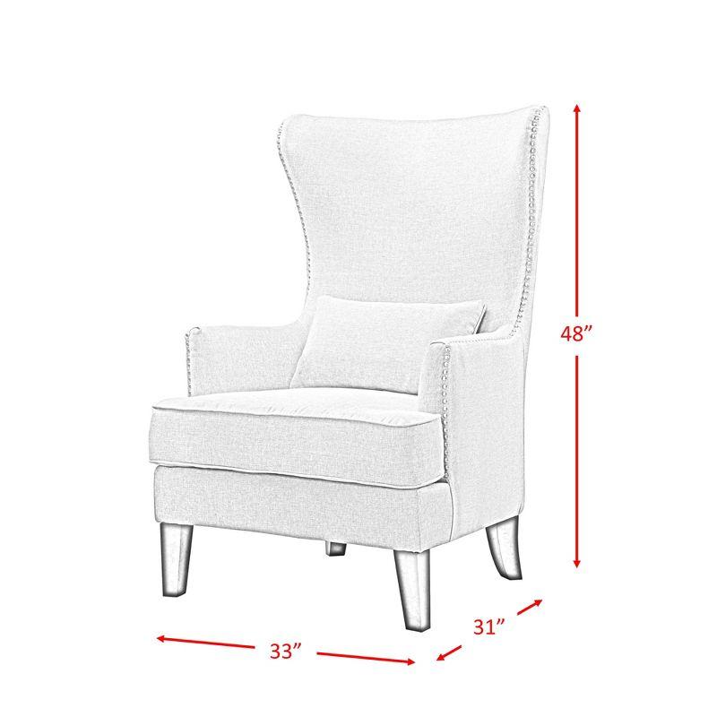 Picket House Furnishings Karson High Back Upholstered Chair Teal: Occasional Slipper Chair, Polyester Fabric, Wood Legs