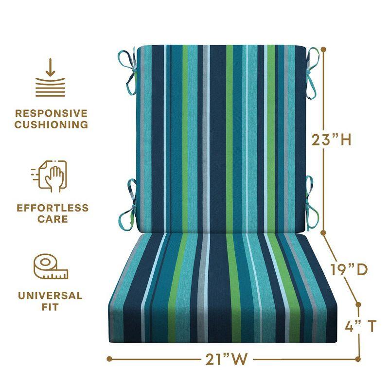 Stripe Poolside Highback Dining Chair Cushion