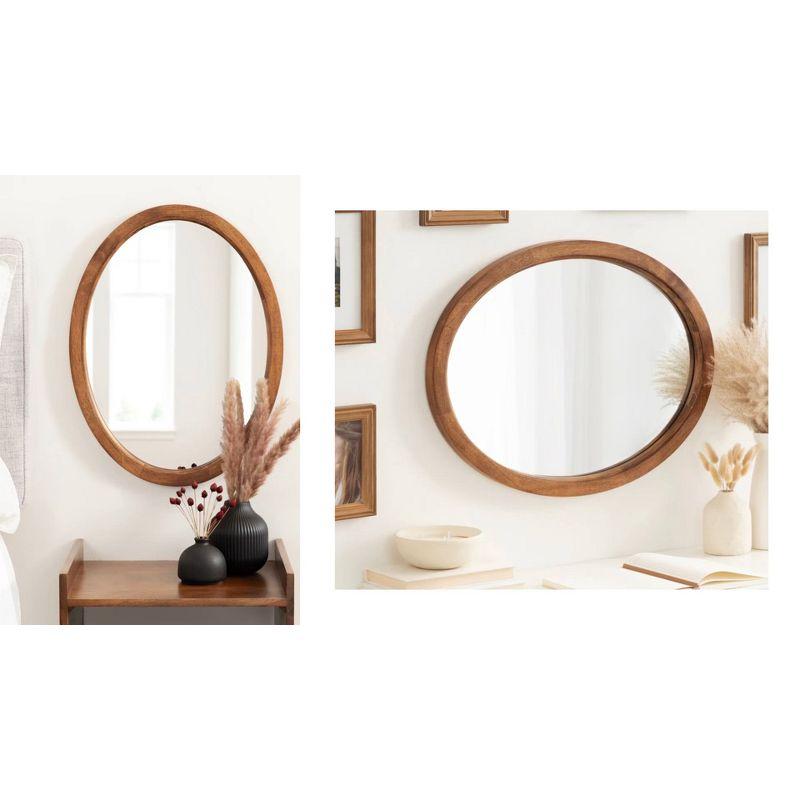 Kate & Laurel All Things Decor 24"x36" Hogan Oval Framed Mirror Natural