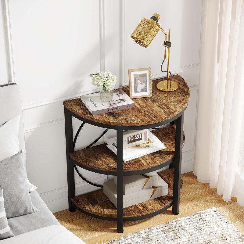 Tribesigns 1pc 3-Tier Semi Round End Table, Half Moon Accent Table