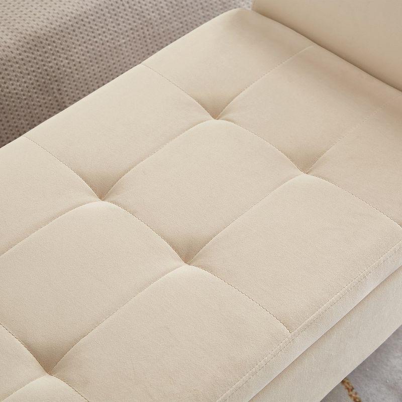 51.5'' Upholstered Storage Ottoman Bench With Arms Tufted Bed Bench Entryway Bench With Storage Velvet End Of Bed Bench