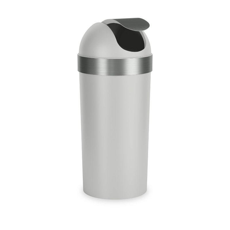 Gray Plastic Swing Top Lid Kitchen Trash Can