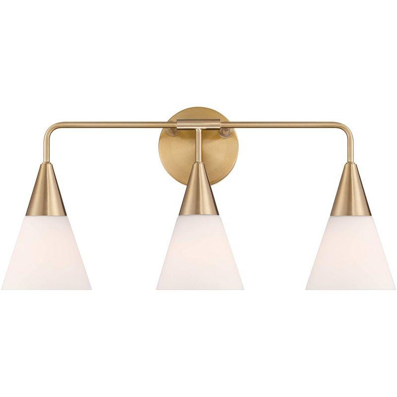 Possini Euro Design Possini Euro Amie 22" 3-Light Warm Brass and Opal Glass Bath Light