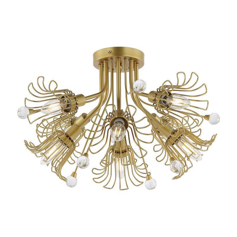 Leandra 8 Light 19" Flush Mount - Gold - Safavieh.