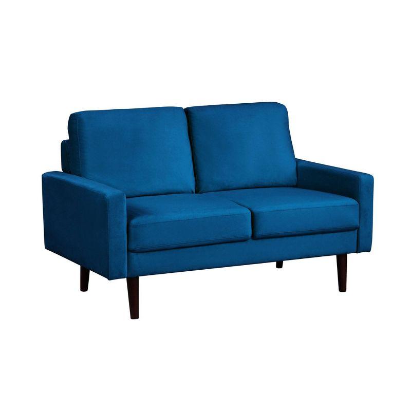 Navy Blue Velvet 48'' Modern Track Arm Loveseat