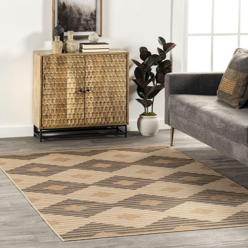 Nuloom Nautical Striped Easy-Jute Machine Washable Indoor Area Rug, 4' x 6', Natural