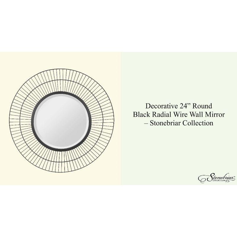 Two Loop Radial Wire Mirror Black - Stonebriar Collection