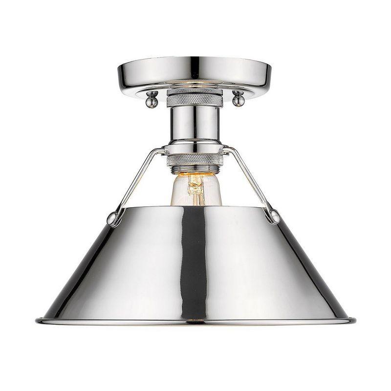 Golden Lighting Orwell 1-Light Flush Mount in Chrome