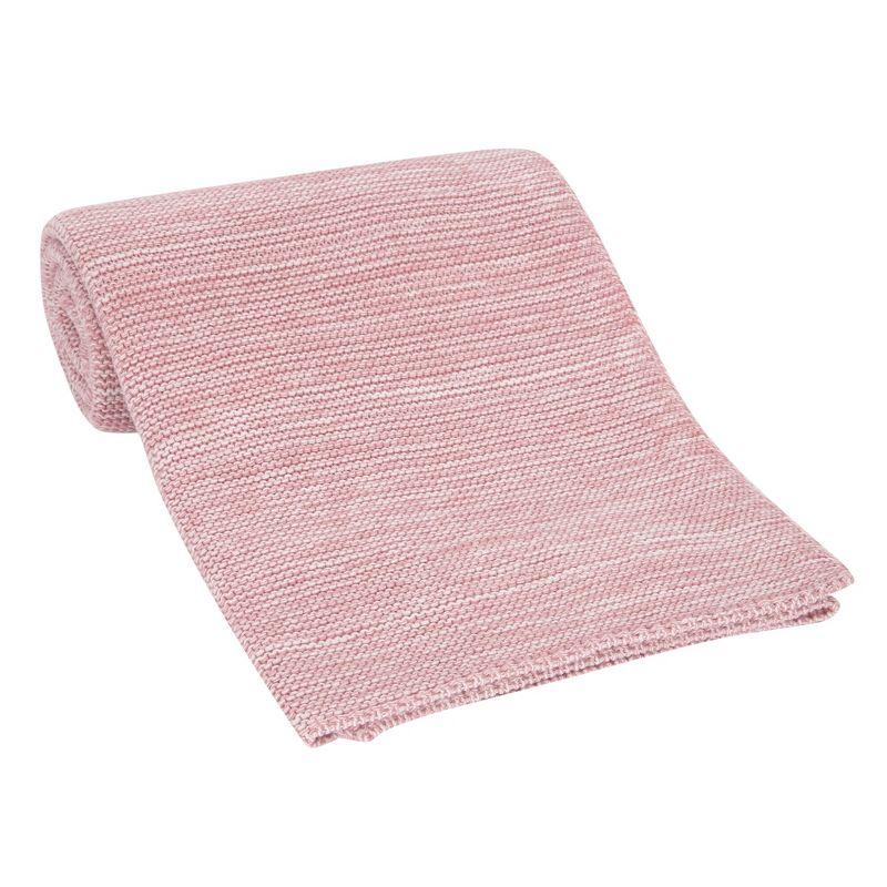 Soft Marl Knit Pink and White 100% Cotton Baby Blanket