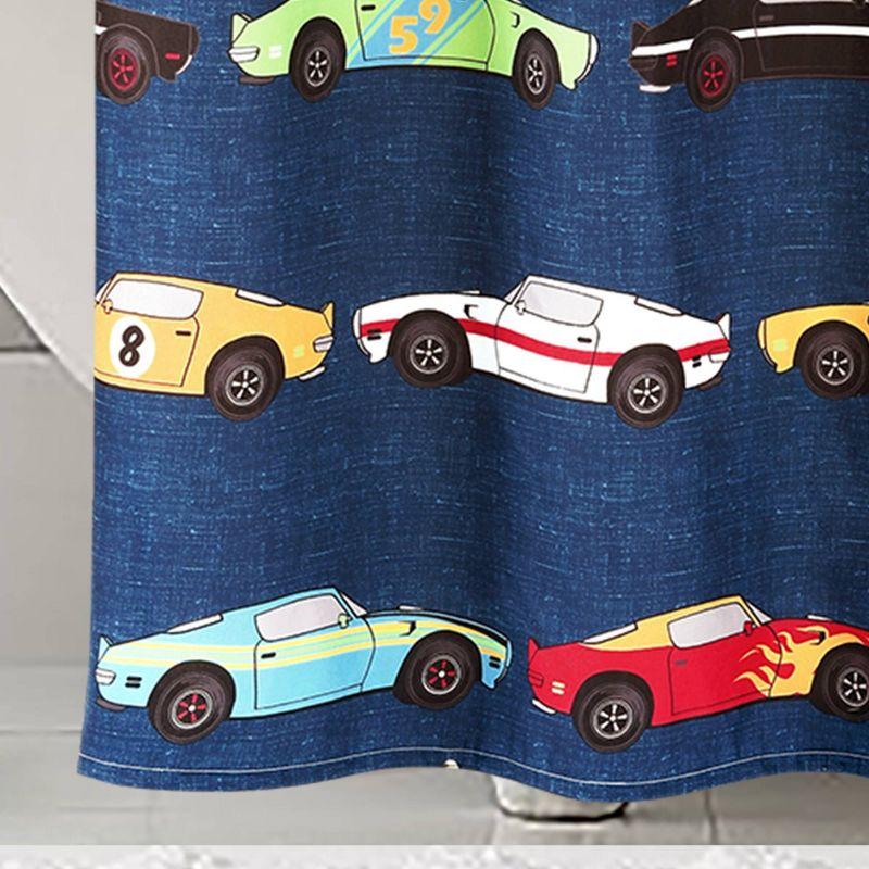 Lush Decor Race Cars Shower Curtain