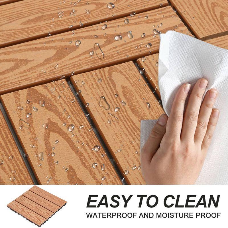 Wood Plastic Composite Deck Tiles Set of 20pcs, Composite Decking Resist Rust