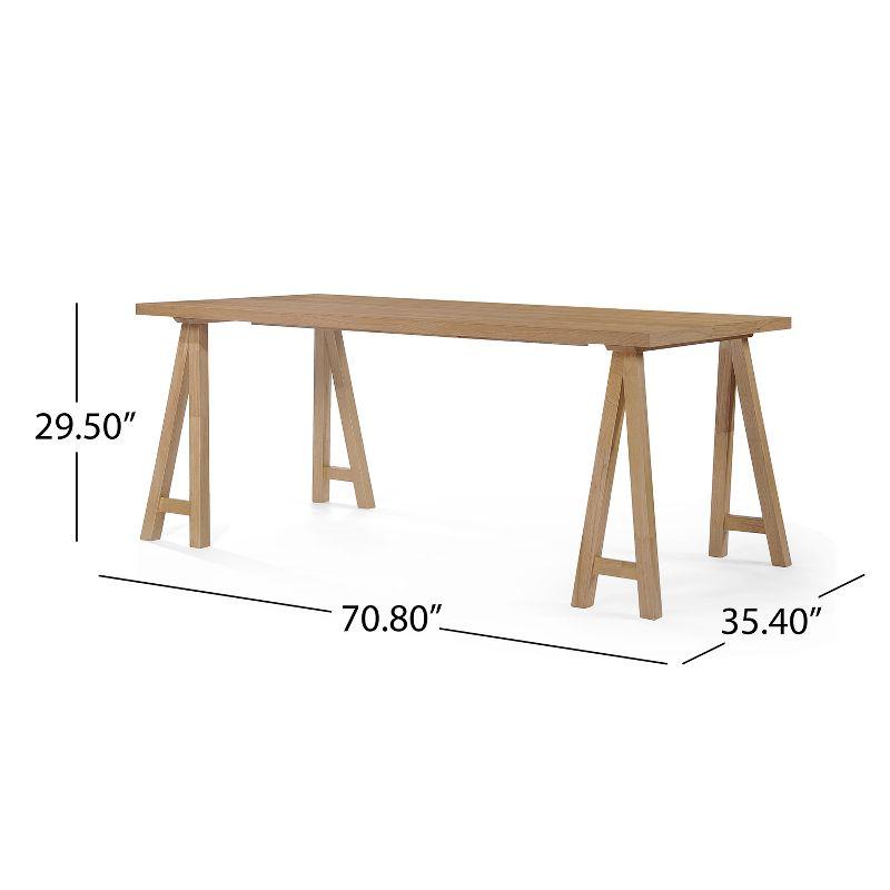 GDFStudio Sabrina Mid-Century Modern Wood Dining Table, Natural Oak