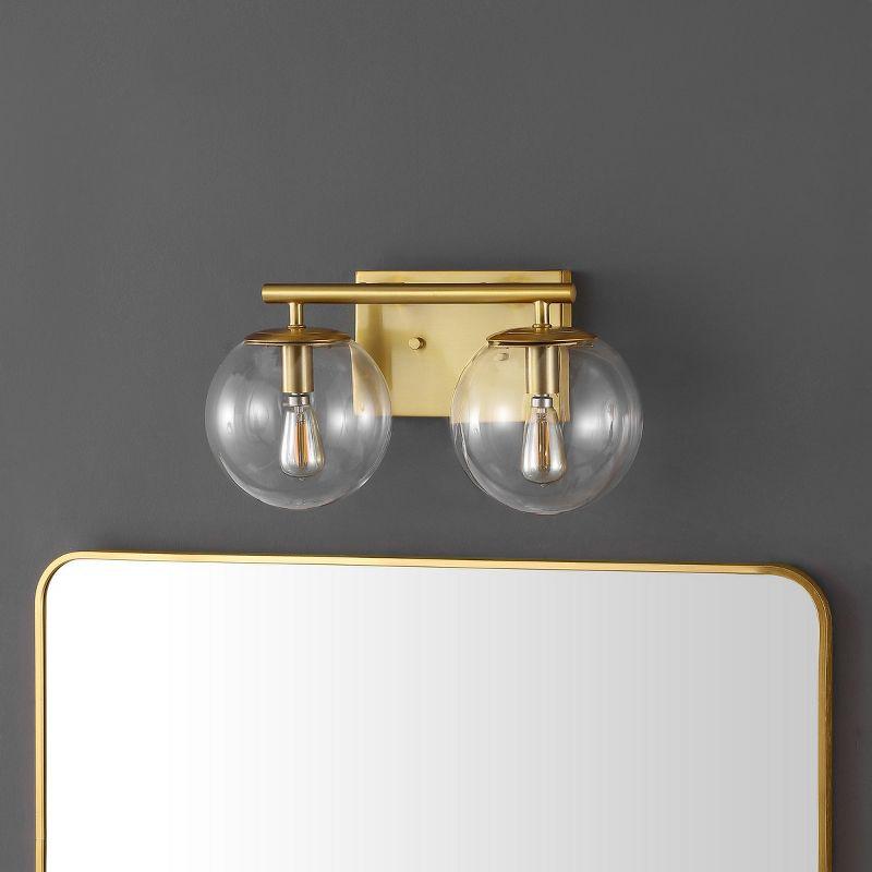 Severa 14" Brass Gold 2-Light Wall Sconce with Clear Shades