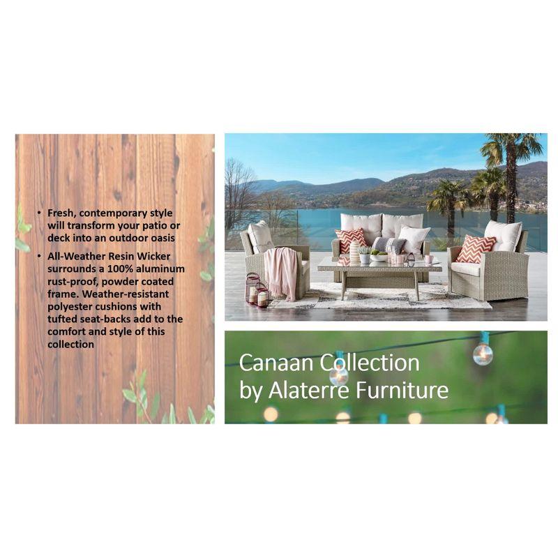 All-Weather Wicker Canaan Outdoor Armchair with Cushions Brown - Alaterre Furniture: Patio Accent Chair, Weather-Resistant