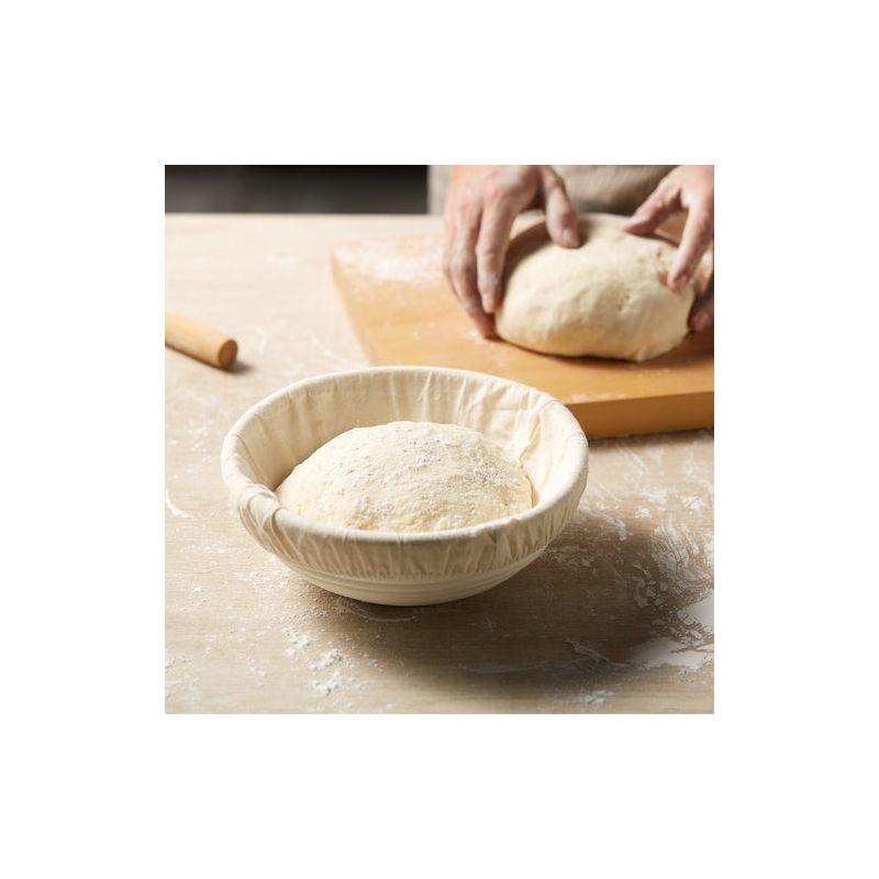 kook Kook 2-Piece 9-Inch Banneton Bread Proofing Basket Set with Linen Liners (Set of 2)