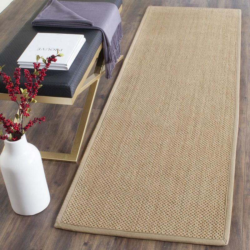 Natural Fiber NF141 Power Loomed Indoor Runner Rug - Maize/Linen - 2'6"x8' - Safavieh.