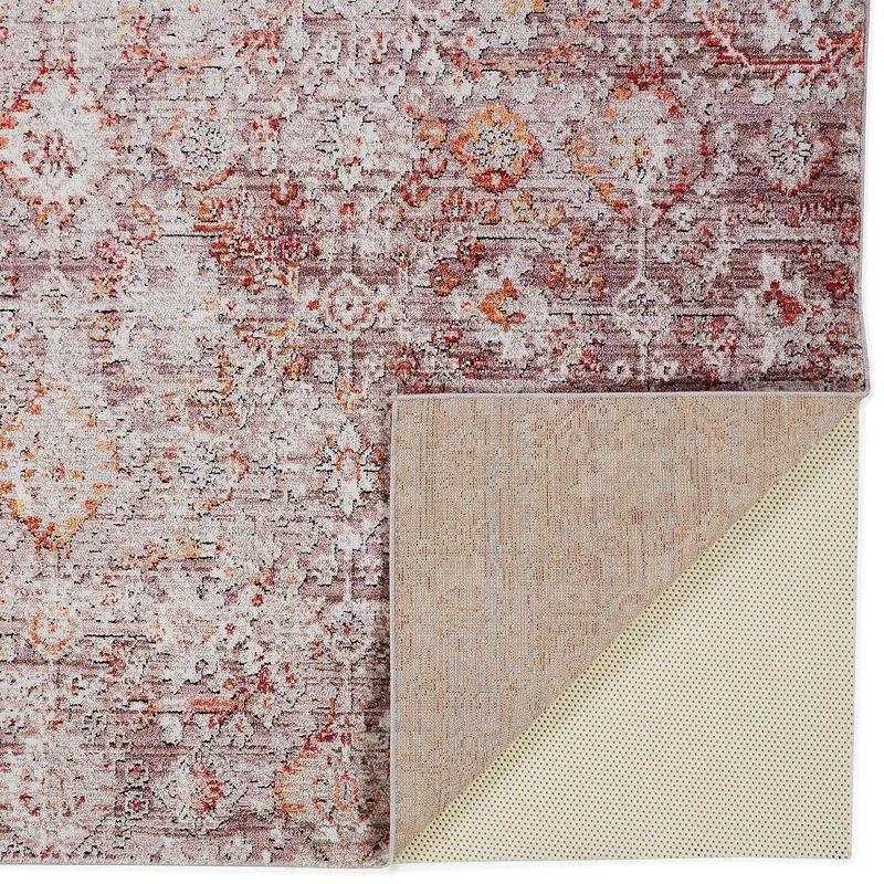 Armant Traditional Damask Pink/Ivory/Gray Area Rug