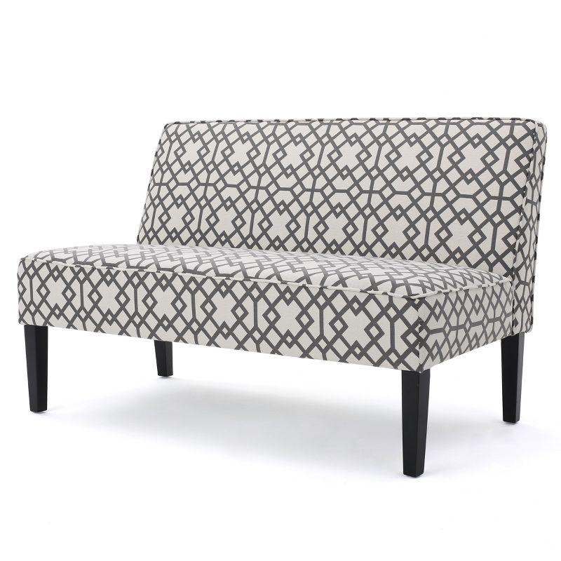 Dejon Loveseat Gray Pattern - Christopher Knight Home: Transitional Style, Polyester Upholstery, Spot Clean