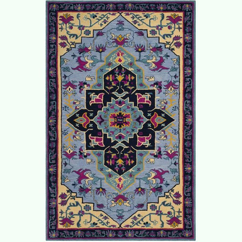Bellagio BLG506 Hand Tufted Area Rug - Light Blue/Multi - 5'x8' - Safavieh.