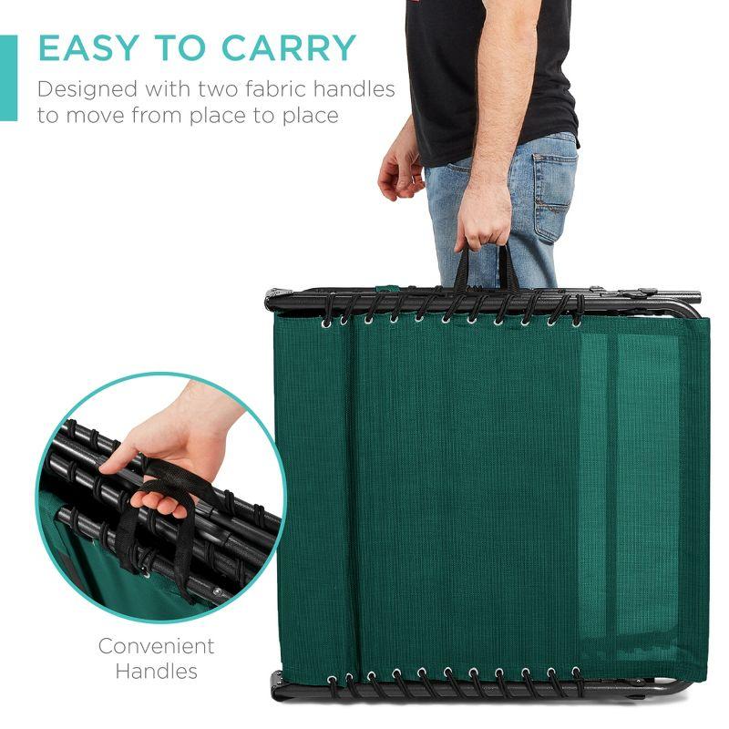 Best Choice Products Patio Chaise Lounge Chair, Outdoor Portable Adjustable Pool Recliner w/ Pillow - Forest Green