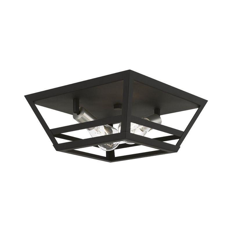 Livex Lighting Schofield 2 - Light Flush Mount in  Black/Brushed Nickel