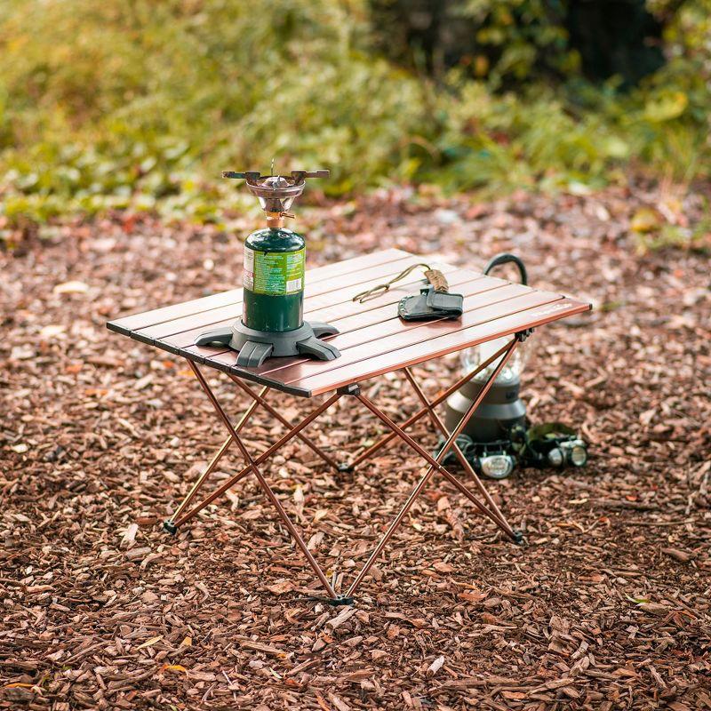 Alpcour Compact Folding Camping Table - Lightweight Aluminum Portable Side Table - Medium