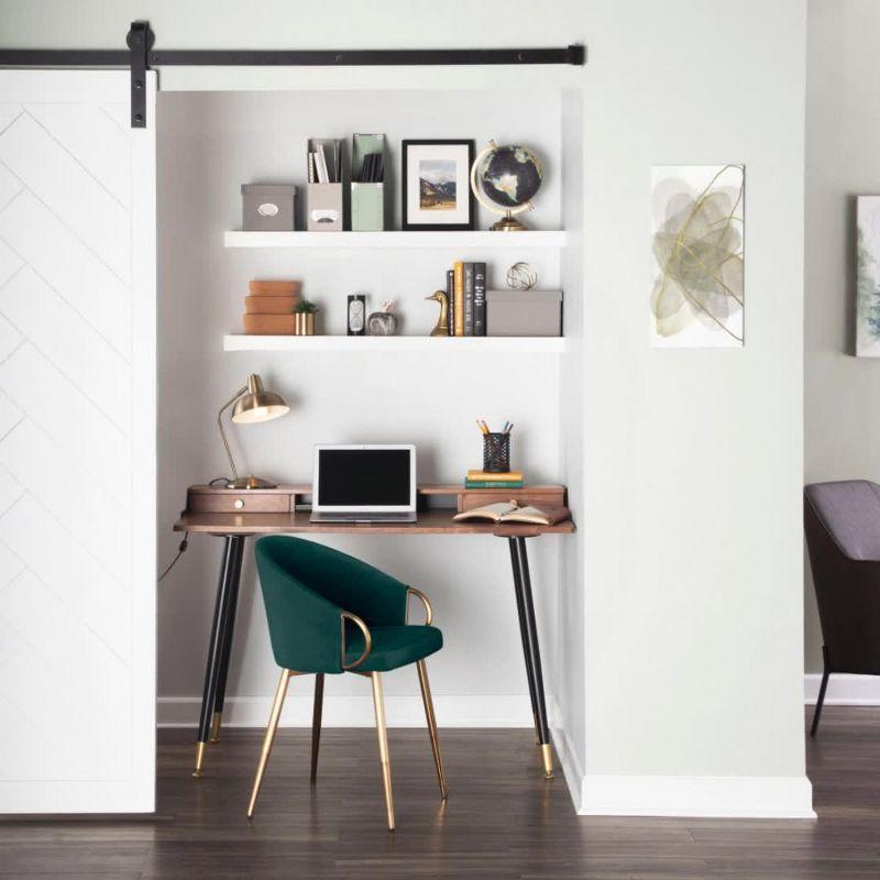 LumiSource Fuji 47" Modern Dining Table Stainless Steel/Clear Glass: Sleek 4-Seater, Rectangular Top, Kitchen Furniture