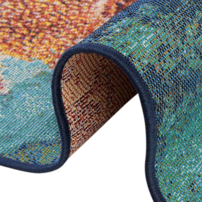 Unique Loom 6' 0 x 6' 0 Square Multi Outdoor Coastal Ariel Area Rug