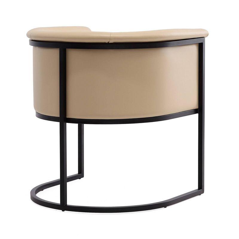 Manhattan Comfort Cosmopolitan Faux Leather Dining Chair Tan: Art-Deco, Metal Frame, No Assembly Required