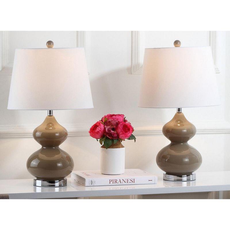 Eva Double Gourd Table Lamp (Set of 2) - 24 Inch Height - LIT4086 - Taupe - Safavieh