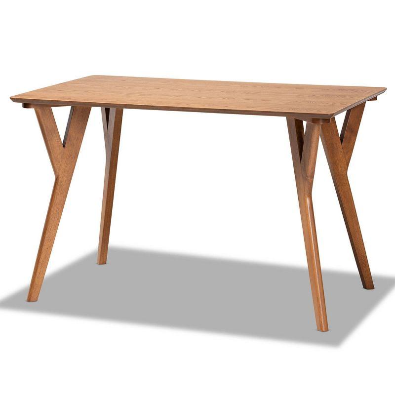 5pc Odessa Mid-Century Modern Dining Set: Corner Bench, Chairs & Table - Baxton Studio