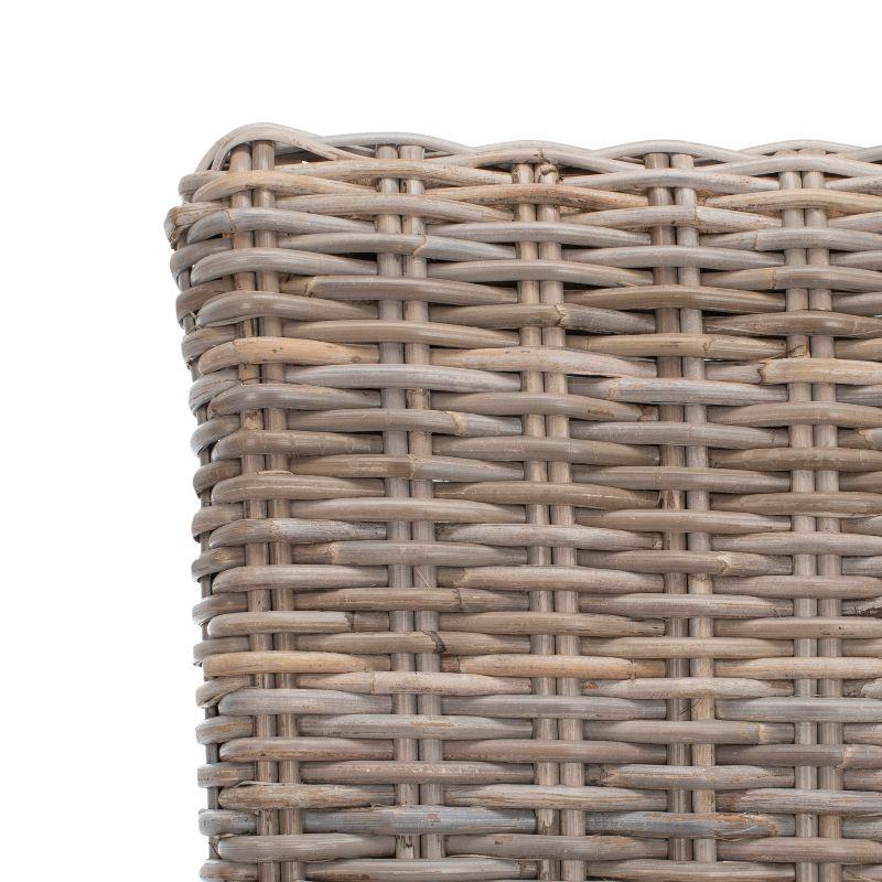 Quaker 19" H Rattan Side Chair (Set of 2) - FOX6521 - Natural Unfinished/Rustic Grey - Safavieh Couture