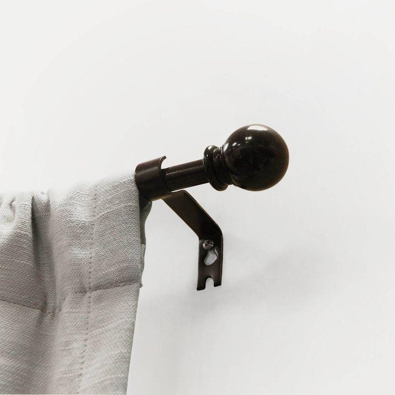 Oil Rubbed Bronze Adjustable Drapery Rod with Ball Finials