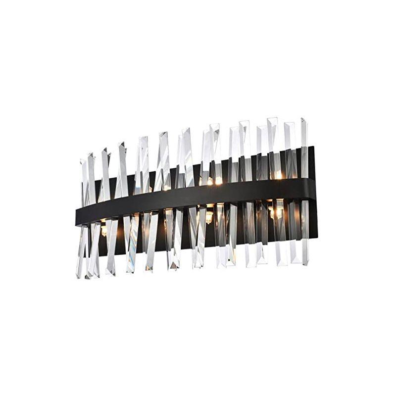 Elegant Lighting Serephina 24 inch crystal bath sconce in black