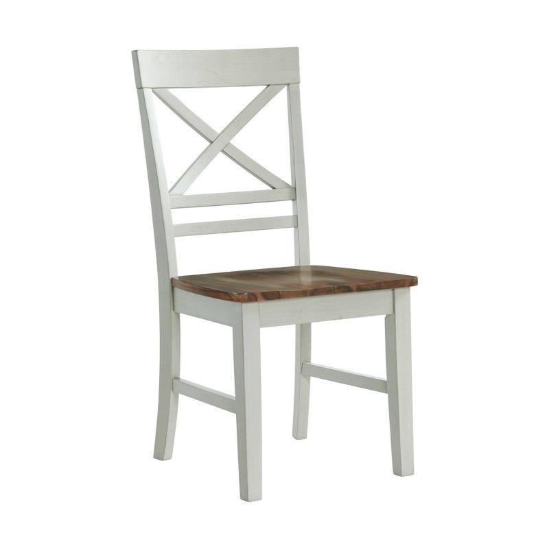 Bedford Standard Height Side Chair Set Natural/Cream - Picket House Furnishings: Cross-Back, Polyester Upholstery, MDF Frame