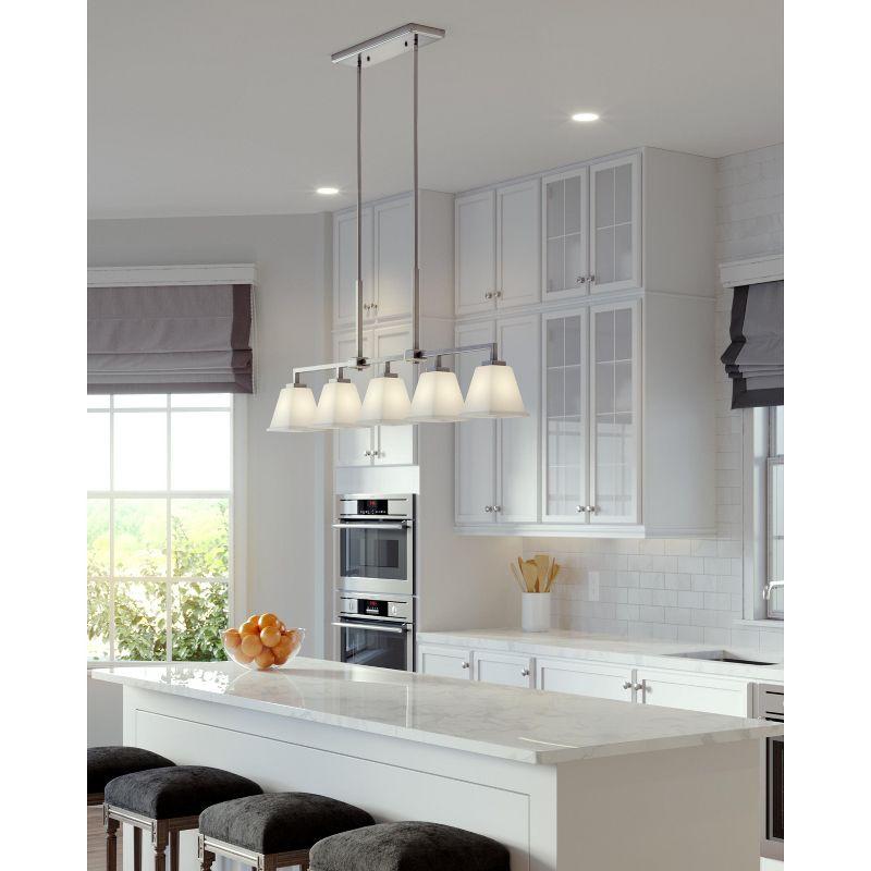 Ellis Harper Brushed Nickel 5-Light Island Pendant with Glass Shades