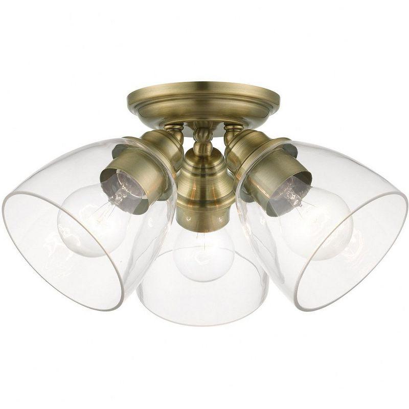 Livex Lighting Montgomery 3 - Light Flush Mount in  Antique Brass