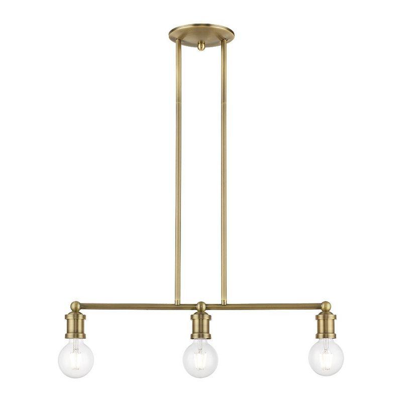 Lansdale Antique Brass 3-Light Linear Chandelier