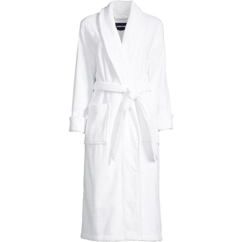 Lands' End Women's Cotton Terry Long Spa Bath Robe