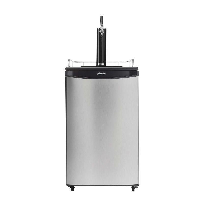 Danby Danby 5.4 Cubic Feet Silver Single Tap Half Barrel (Full Size) Freestanding Kegerator with Adjustable Temperature