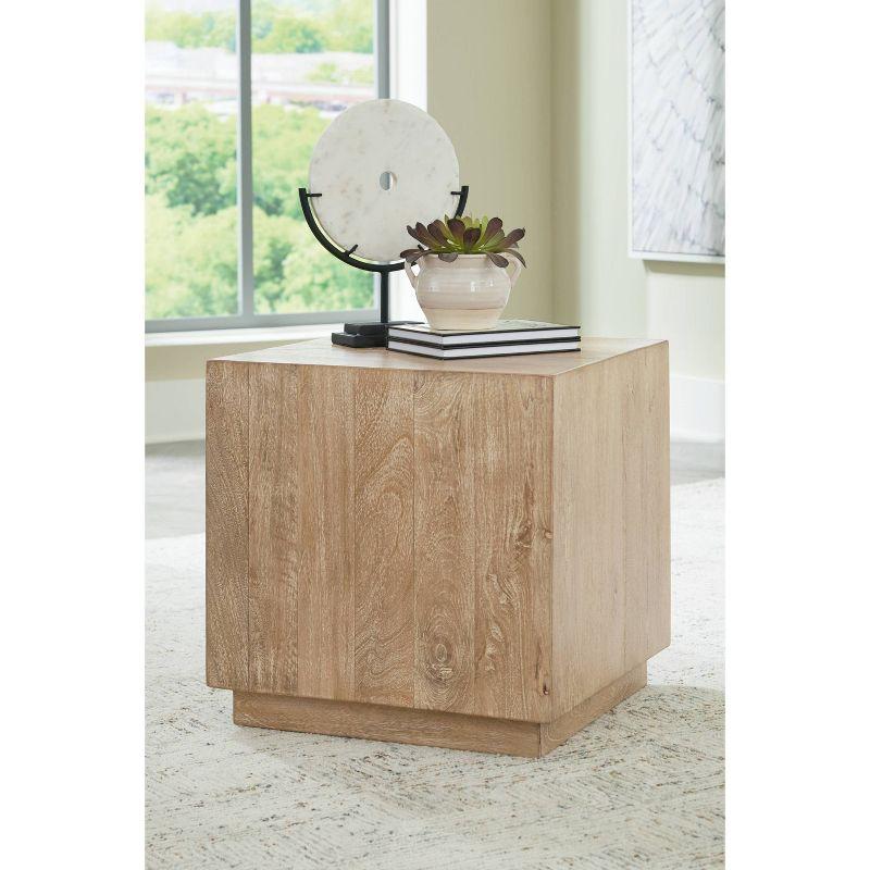 Belenburg Solid Wood Block End Table