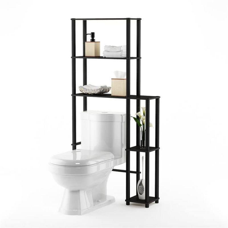 Furinno 3-Tier Over-The-Toilet Space Saver Rack Bathroom Shelf with 5 Shelves,Espresso/Black