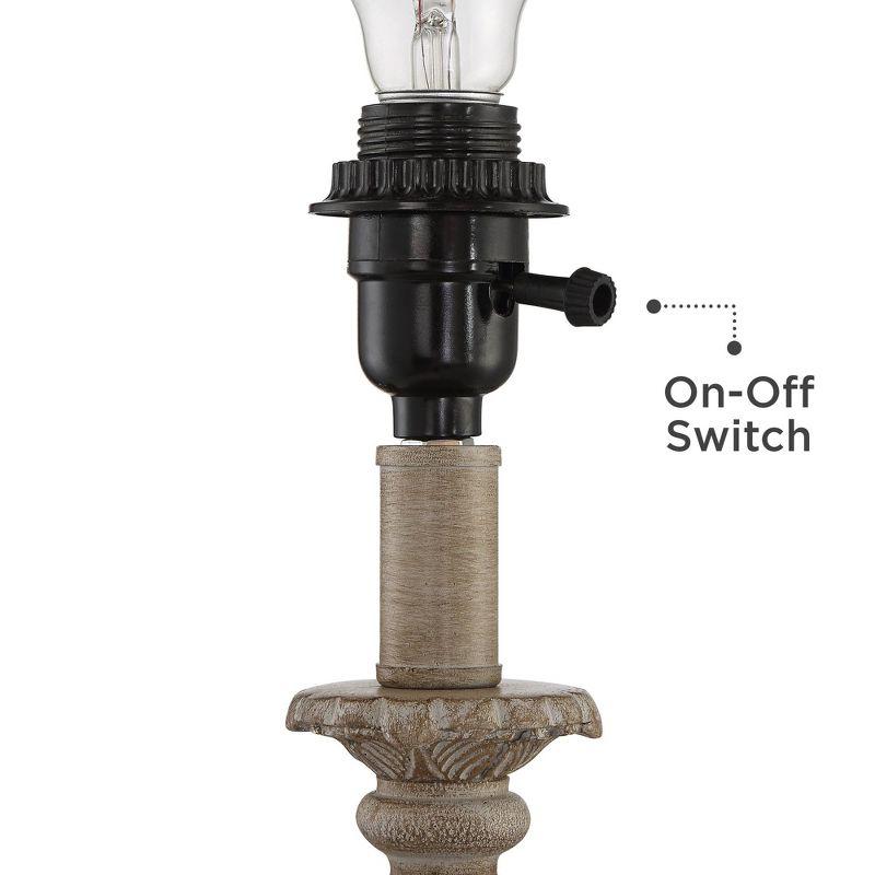 Regency Hill Cali Traditional Accent Table Lamps 19" High Set of 2 Antique Beige Off White Bell Shade for Bedroom Living Room Bedside Nightstand Kids