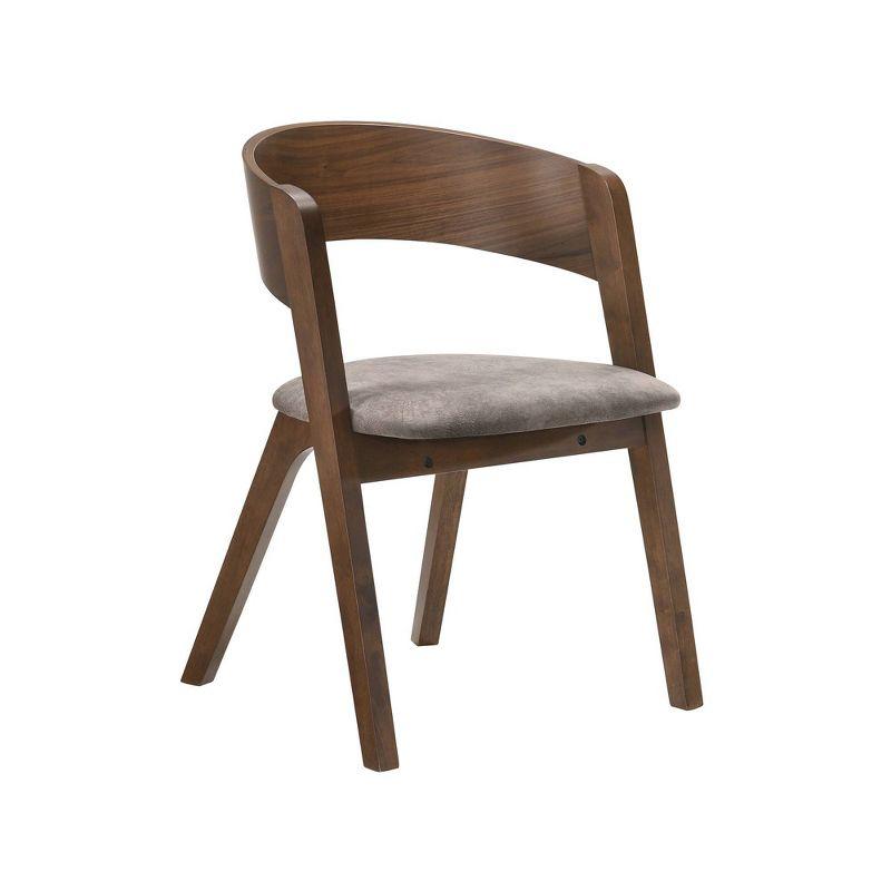 High Walnut Wood Upholstered Mid-Century Modern Arm Chair