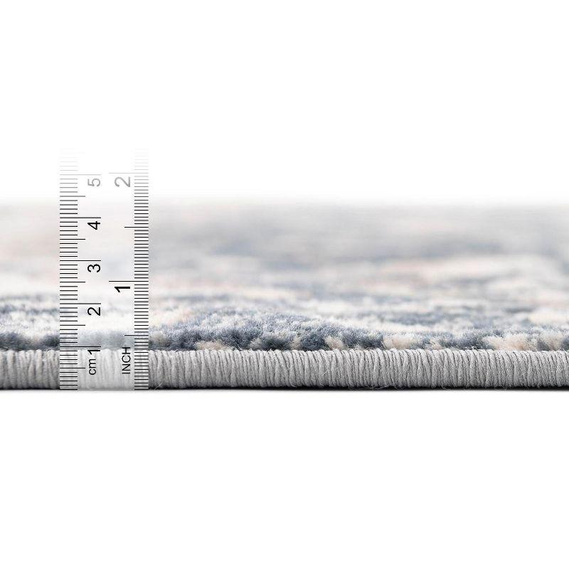 Unique Loom Portland Collection Area Rug - Central (6' 1" Square Blue/Beige)
